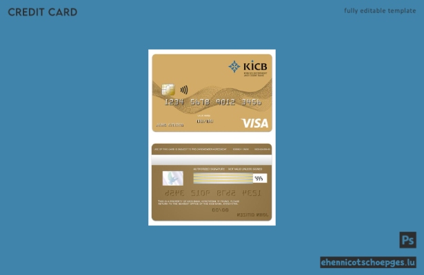 Kirgisistan KICB Bank Visa Goldkarte – Beispielvorschau